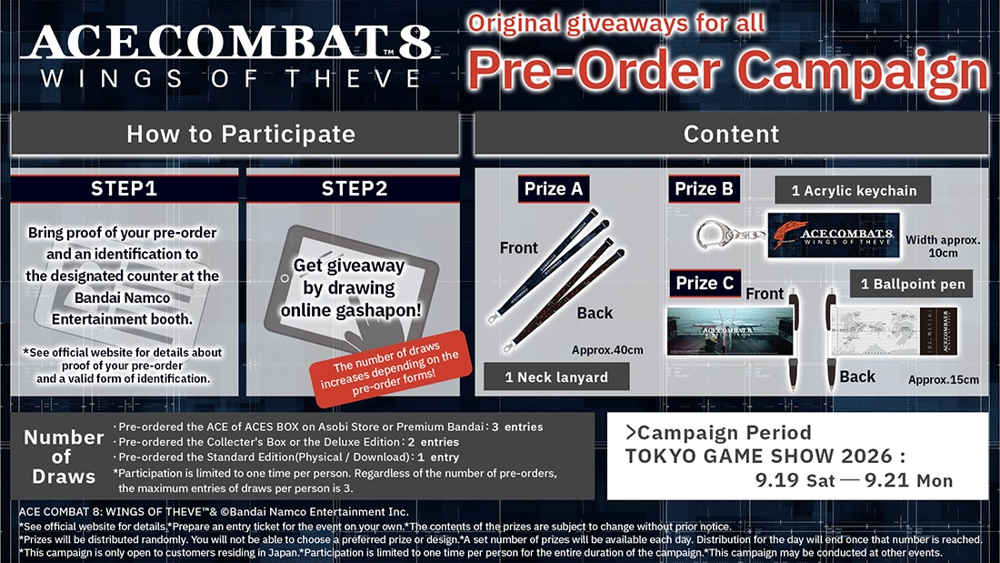 ACE COMBAT 8: WINGS OF THEVEPre-Order Campaign